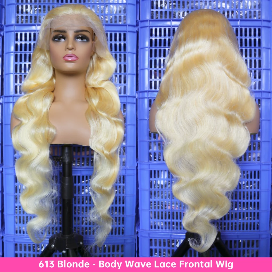 613 13x4 13x6 360 Lace Frontal Wig Body Wave Lace Front Wig 250 Density Brazilian Bone Straight Blonde Human Hair Wigs For Women