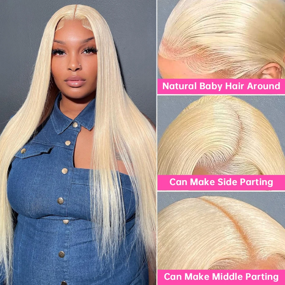 613 13x4 13x6 360 Lace Frontal Wig Body Wave Lace Front Wig 250 Density Brazilian Bone Straight Blonde Human Hair Wigs For Women