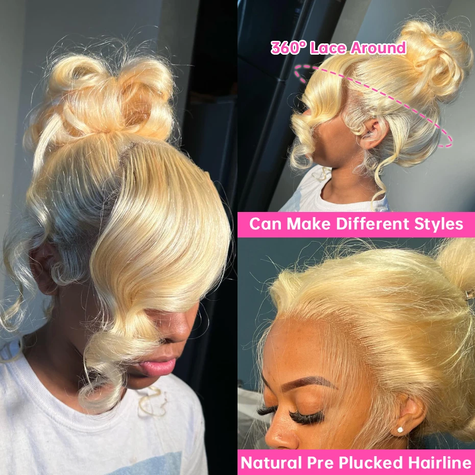 613 13x4 13x6 360 Lace Frontal Wig Body Wave Lace Front Wig 250 Density Brazilian Bone Straight Blonde Human Hair Wigs For Women