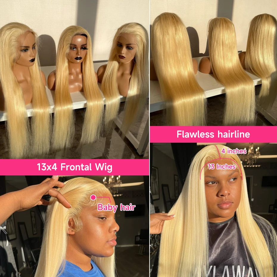 613 13x4 13x6 360 Lace Frontal Wig Body Wave Lace Front Wig 250 Density Brazilian Bone Straight Blonde Human Hair Wigs For Women
