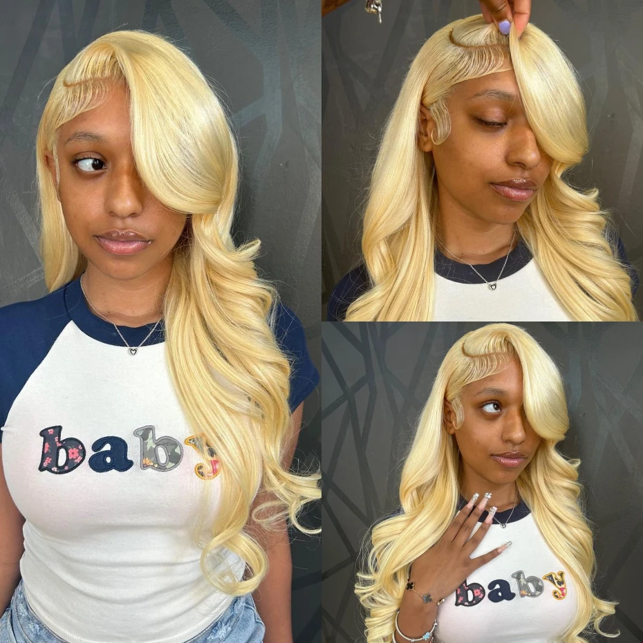 613 13x4 13x6 360 Lace Frontal Wig Body Wave Lace Front Wig 250 Density Brazilian Bone Straight Blonde Human Hair Wigs For Women
