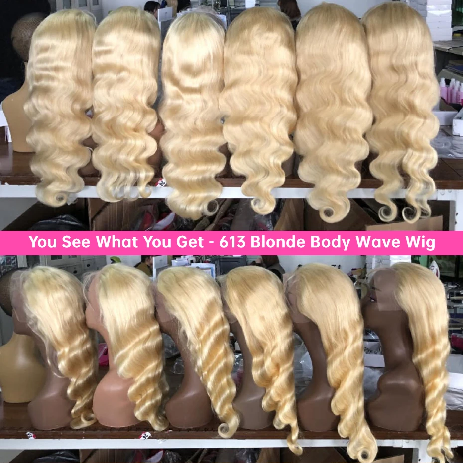 613 13x4 13x6 360 Lace Frontal Wig Body Wave Lace Front Wig 250 Density Brazilian Bone Straight Blonde Human Hair Wigs For Women