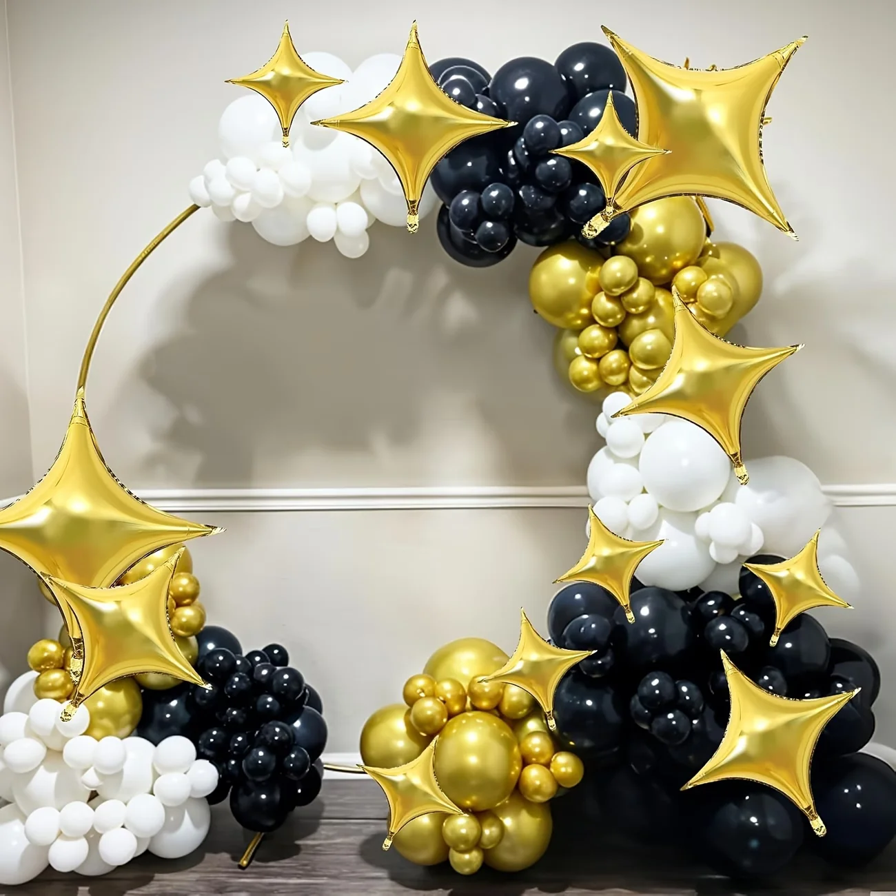 30pcs Gold Silver Foil Star Balloons Set 26inch 10inch Shiny Polyester Four Pointed Star Foil Balloons Strong Atmosphere Party Decorations For Birthdays Weddings Christmas New Year Holiday Celebration Supplies Christmas Essentials