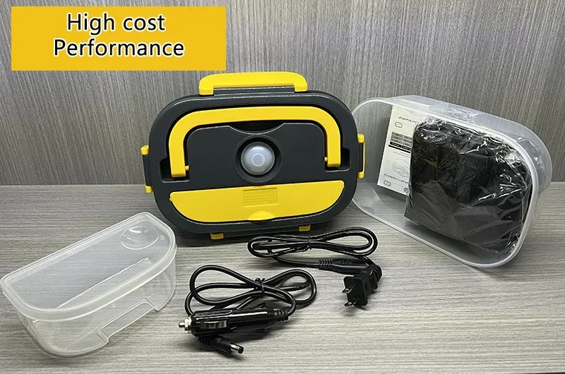 us USA Local Fast Shipping 1.5L Portable Electric Lunch Box, 60W Food Heater for Car & Home, Leak-Proof with Stainless Steel Container, Insulated Heating Student Lunch Box, Hot Waterless Heating Rice Box, 12V/24V Car Plug, Includes Spoon & Leak-Proof Seal