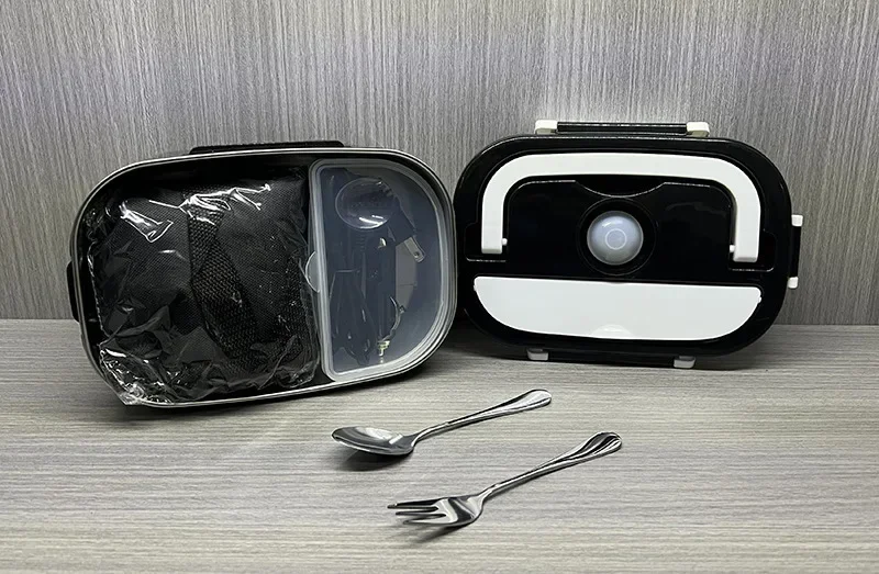 us USA Local Fast Shipping 1.5L Portable Electric Lunch Box, 60W Food Heater for Car & Home, Leak-Proof with Stainless Steel Container, Insulated Heating Student Lunch Box, Hot Waterless Heating Rice Box, 12V/24V Car Plug, Includes Spoon & Leak-Proof Seal