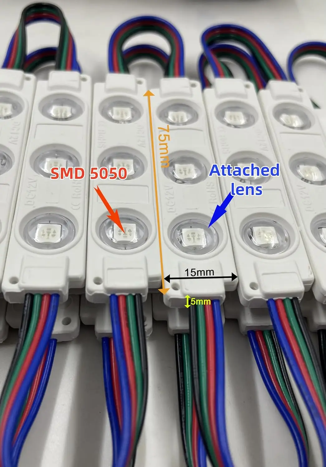 200PCS UL Listed RGB LED Module Kit, 110FT 5050 SMD LED Module Lights IP65 for Signs Storefront Window Advertising Décor