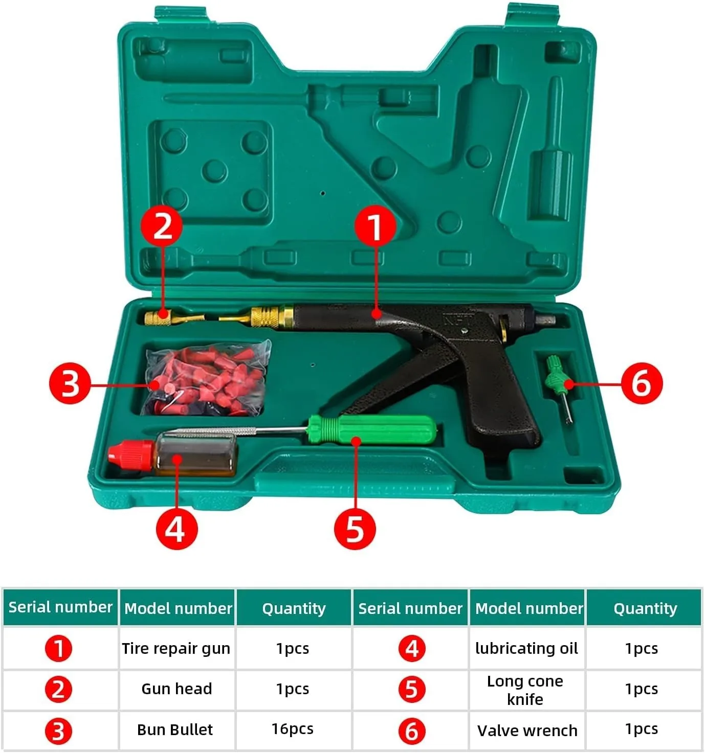 Car Rapid Plug Tire Repair Kit,Tubeless Car Wheel Vacuum Tyre Repair Tool Kit Vacuum Tire Repair Gun Kit with Mushroom Plugs