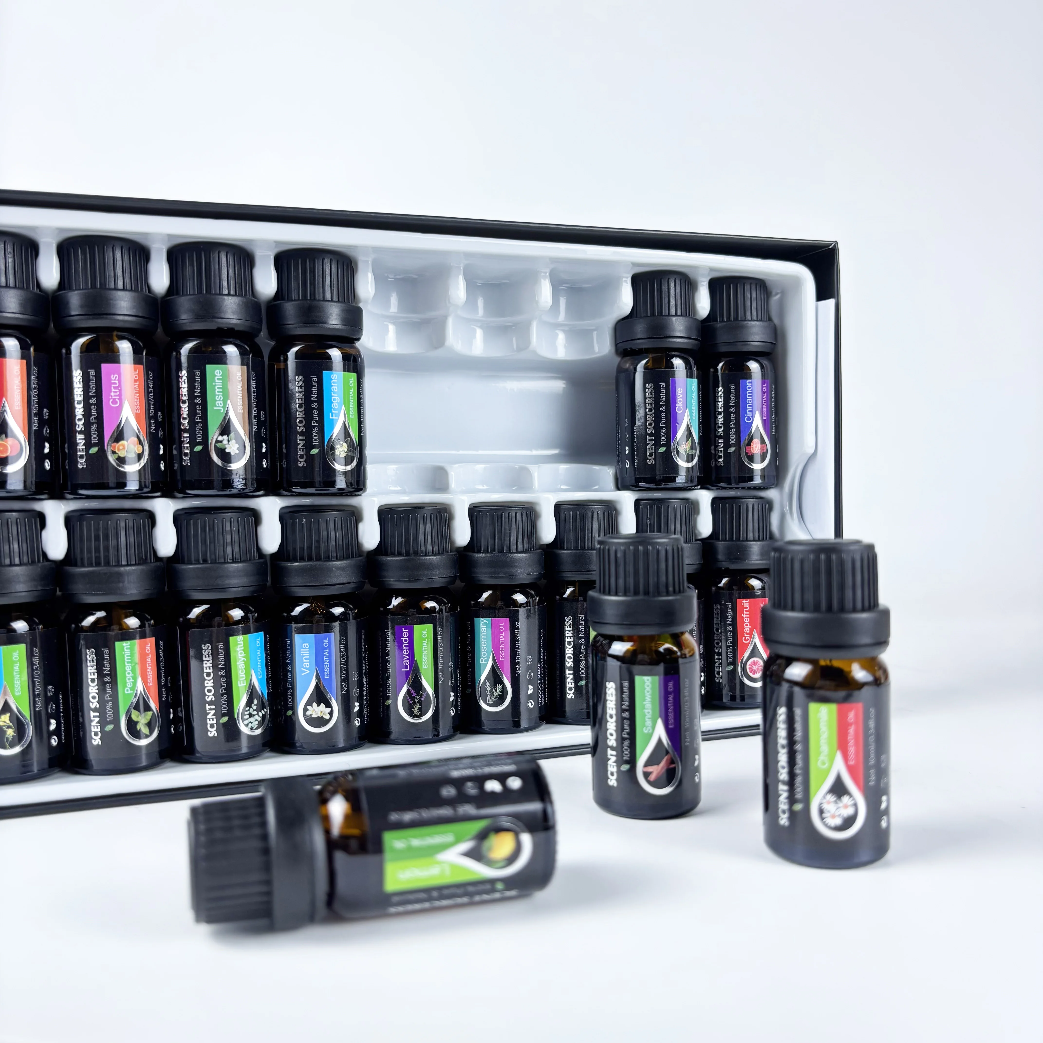 20pcs/set Essential Oil Set Lavender Eucalyptus Sweet Orange Lemon Massage Spa Aromatherapy Fragrance Oil for Humidifier Diffuse