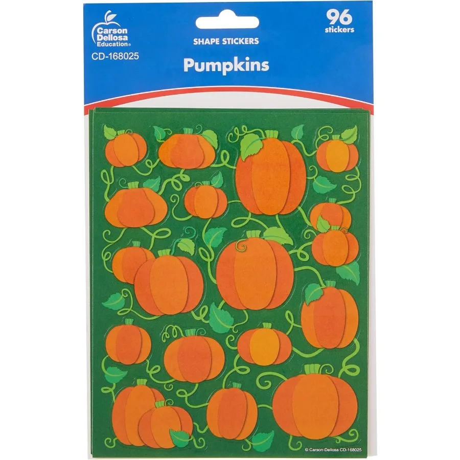 6 Sheets of Pumpkin Stickers for Halloween Celebrations Ideal for Treat Bags Party Favors Reward Charts for Teacher Planners an