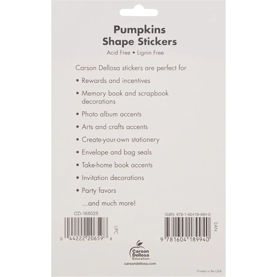 6 Sheets of Pumpkin Stickers for Halloween Celebrations Ideal for Treat Bags Party Favors Reward Charts for Teacher Planners an