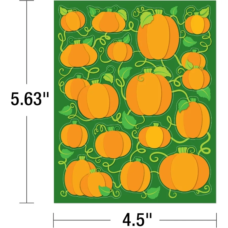 6 Sheets of Pumpkin Stickers for Halloween Celebrations Ideal for Treat Bags Party Favors Reward Charts for Teacher Planners an