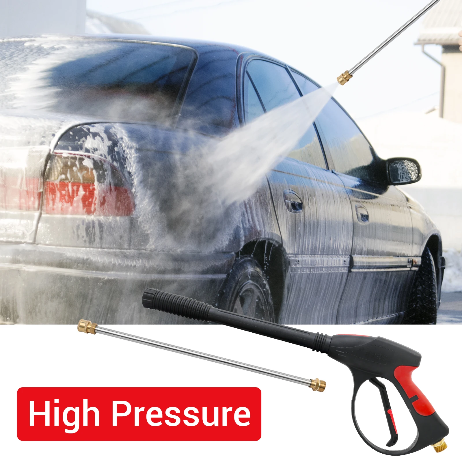 High Pressure Washer Gun Power Washer 4000PSI Spray Wand Lance with 5 color Quick Connect Nozzles Cleaning Machine