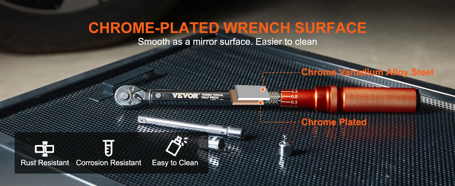 SucceBuy Torque Wrench Set Drive Click Torque Wrench Dual-Direction Adjustable Mechanical Dual Range Scales Torque Wrench Kit