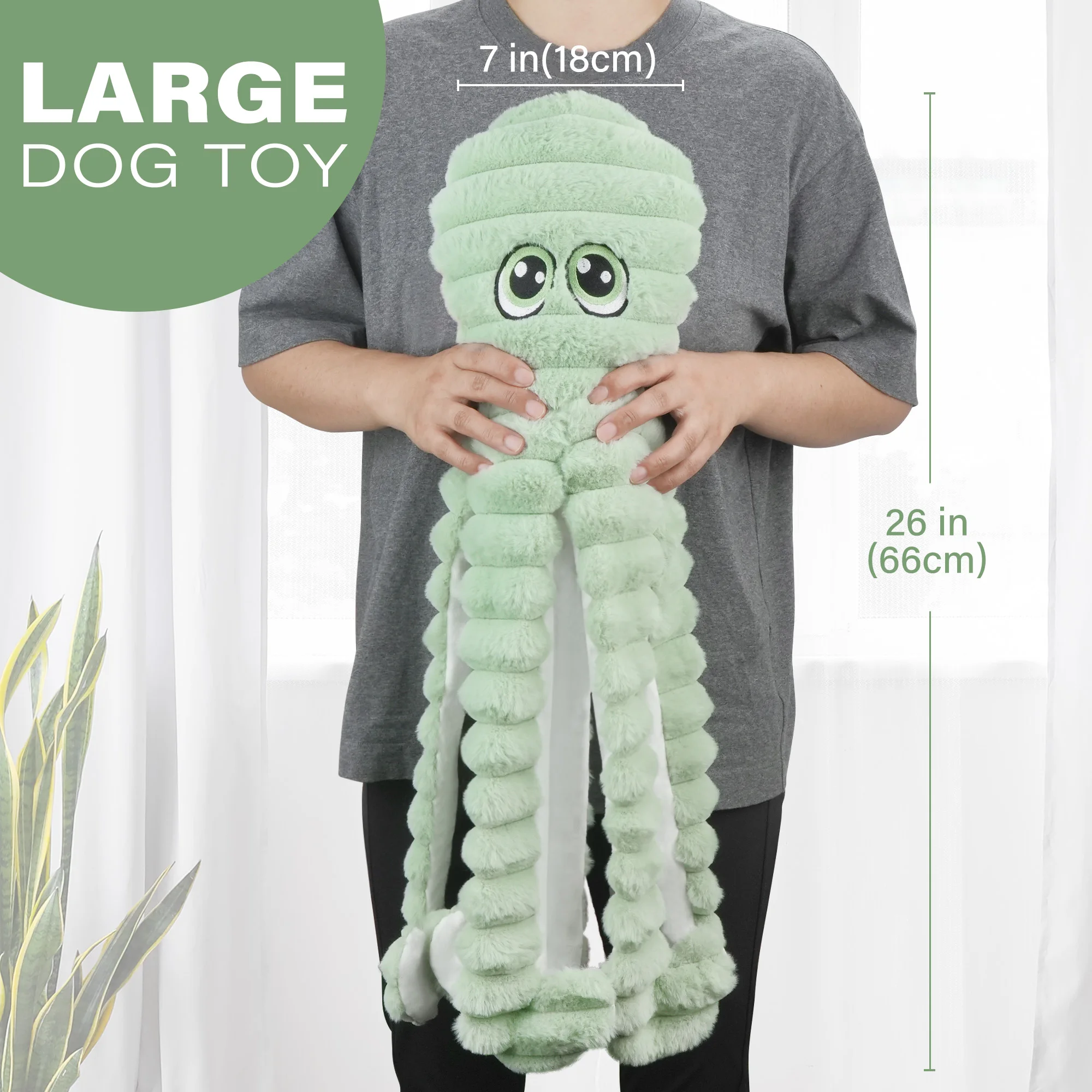 Octopus Design Pet Grinding Teeth Squeaky Plush Toy, Chewing Toy For Dog Interactive Supply, Animal Pet Toy For Small Medium Dog