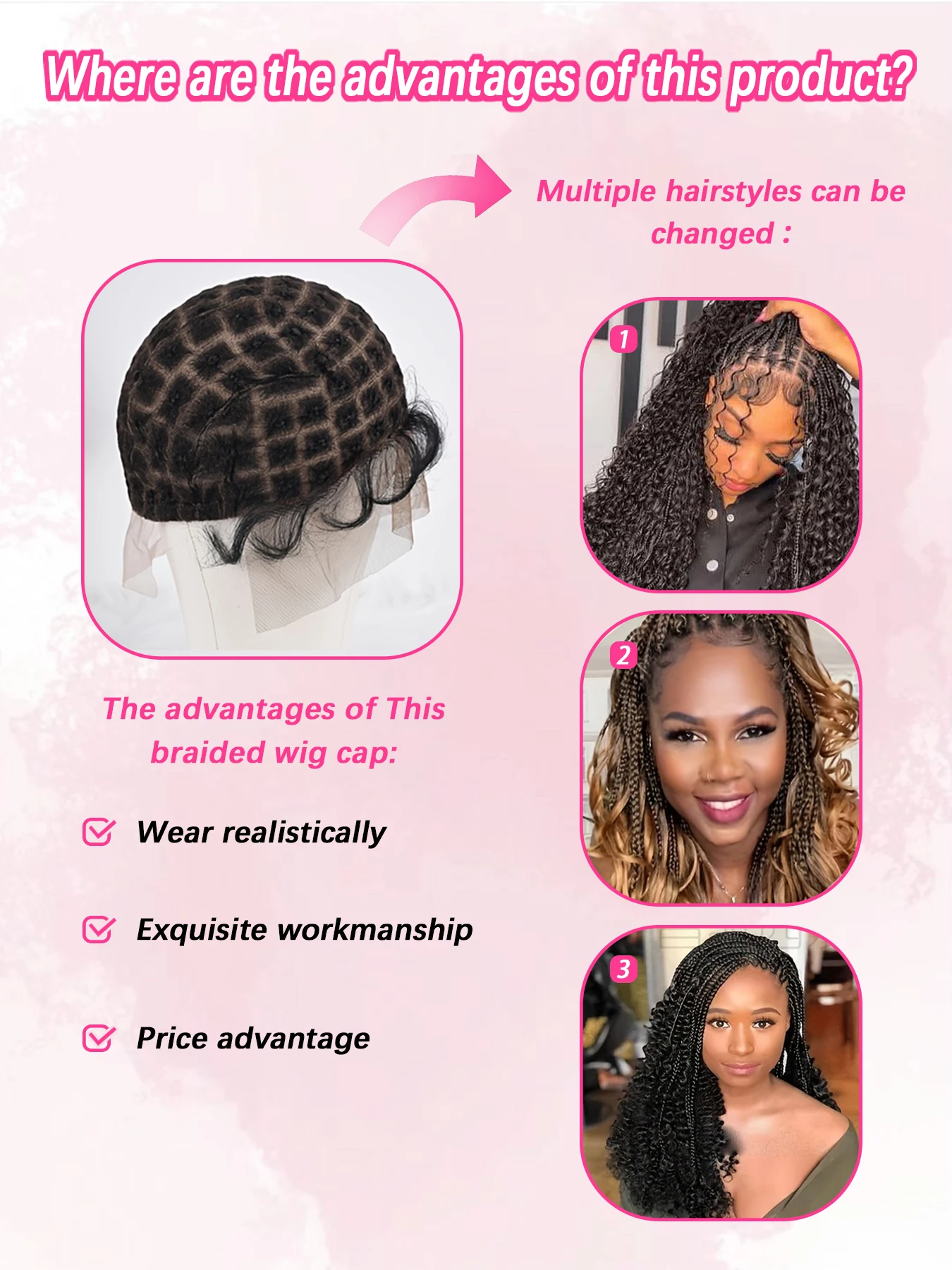 Premium Nylon Wig Cap for Women ,DIY Weaving,Breathable & Comfortable,Double Full Lace Crochet Wig Cap with Baby Hair