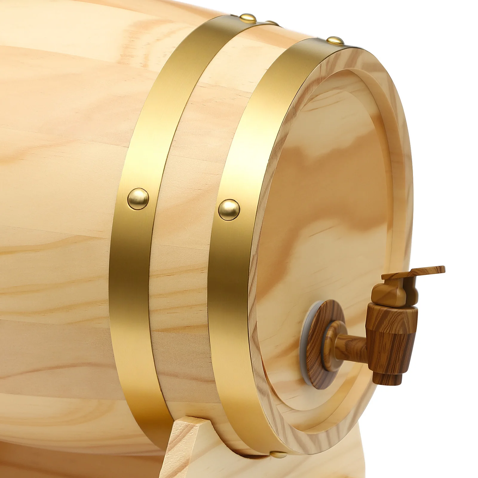 5L Pine Wine Barrel, Wine-Barrel, Wood Wine Container with Stand Faucet for Home Wine Cellar, Whiskey