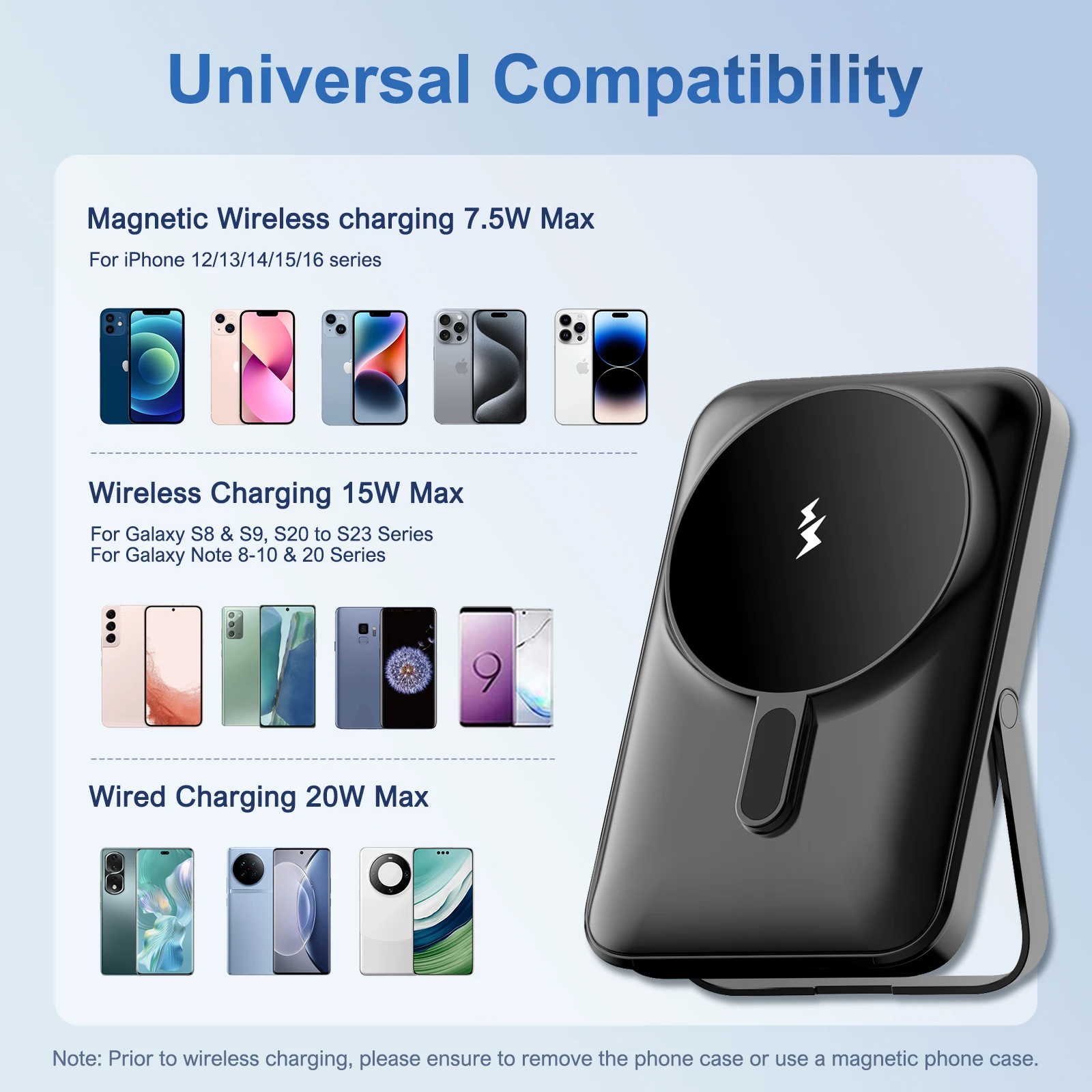Magnetic Power Bank 10000mAh Wireless Charger 20W Fast Charging Portable External Battery Pack for iPhone 15/14/13/12 Series