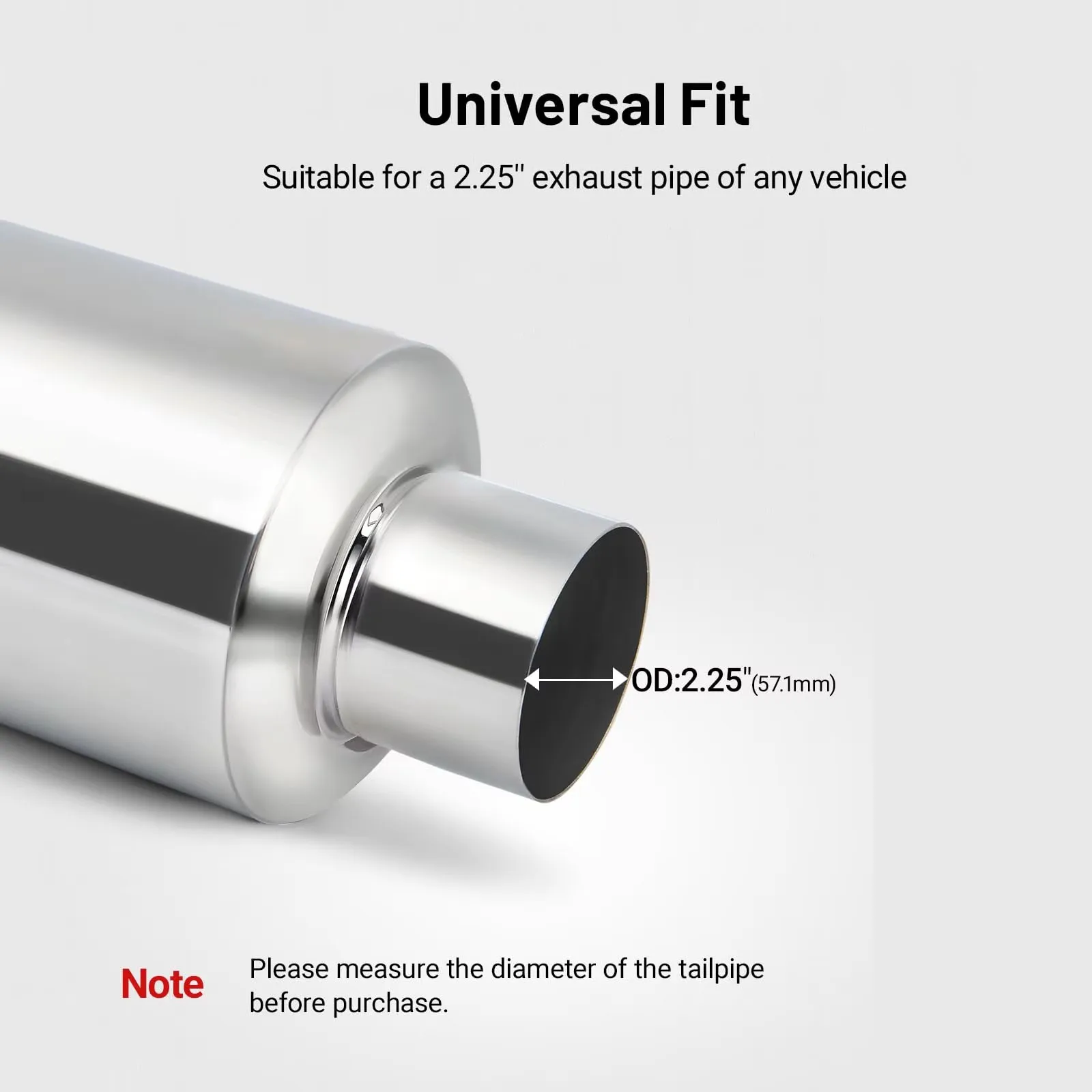 Car Exhaust Pipe Muffler 2.25" 57MM Inlet 3" 76MM Outlet Stainless Steel Universal Straight Through N1 Style Burnt Exhaust Tip