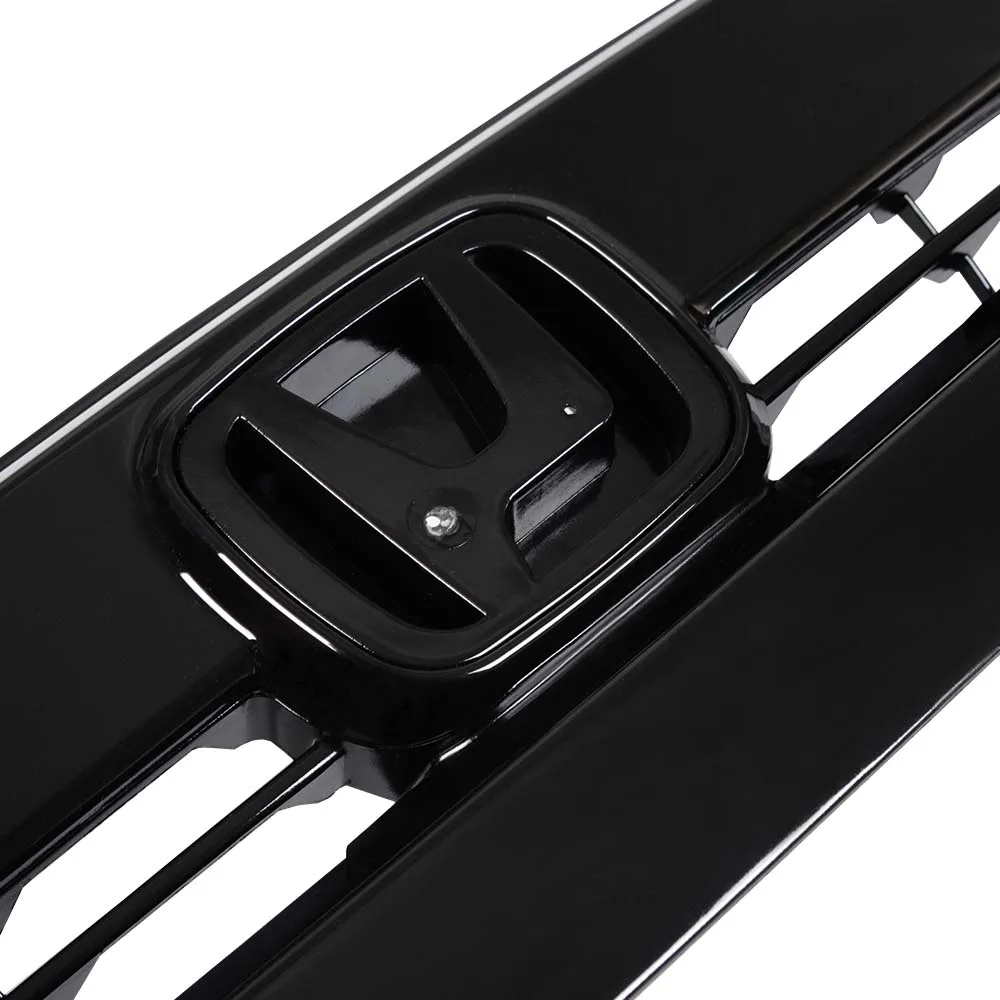 Black Factory Style Front Hood Mesh Grill Grille Eyelid Compatible with 2016-2018 Honda Civic