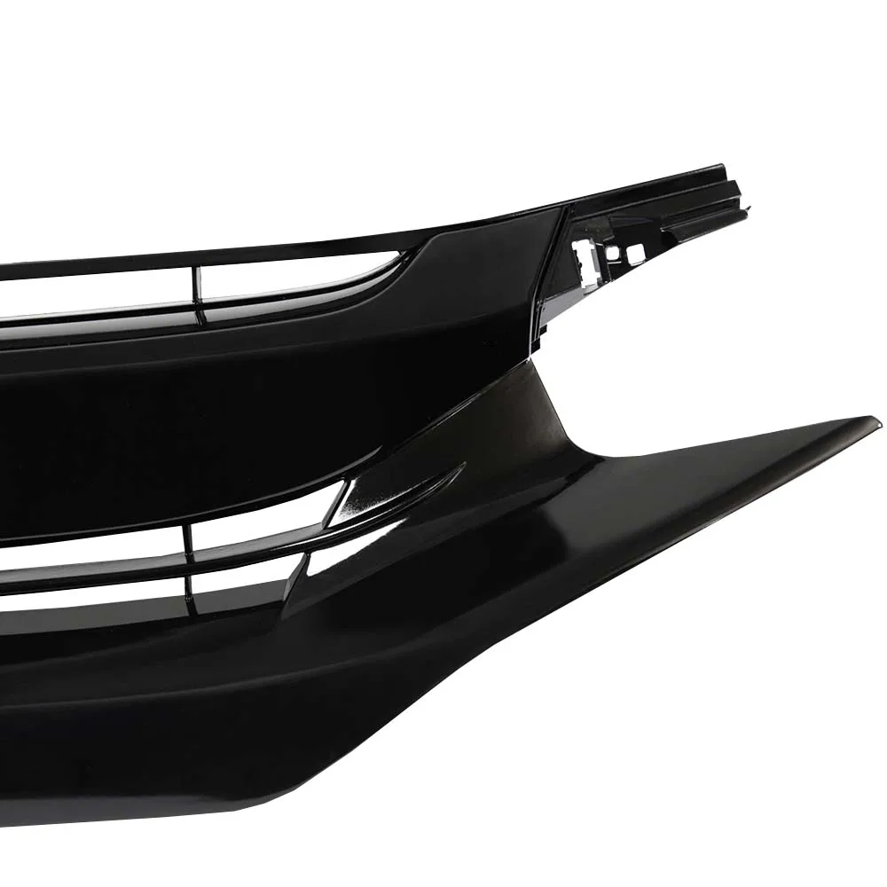 Black Factory Style Front Hood Mesh Grill Grille Eyelid Compatible with 2016-2018 Honda Civic