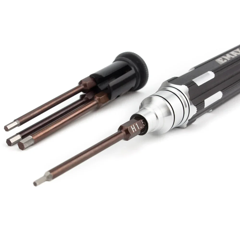 EMAX Official 4 in 1 Emax Hexagon Socket Screwdriver Set Allen Driver H1.5 H2.0 H2.5 H3.0mm Modeling Making Tools for RC Model