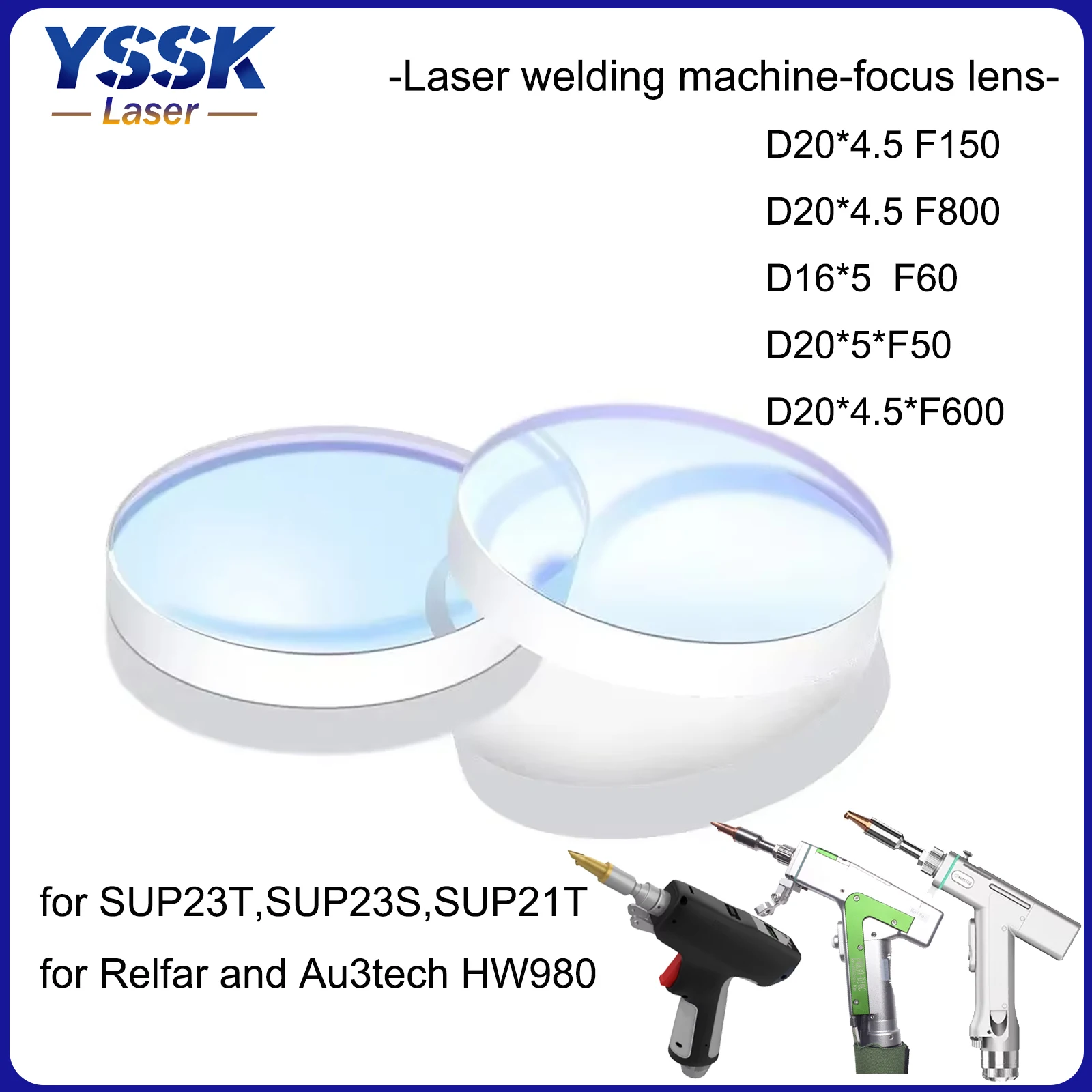 Handheld Welding Machine Focus Lens D20*4.5 -F150 Protective Lens for Laser Welding Gun cutting Head