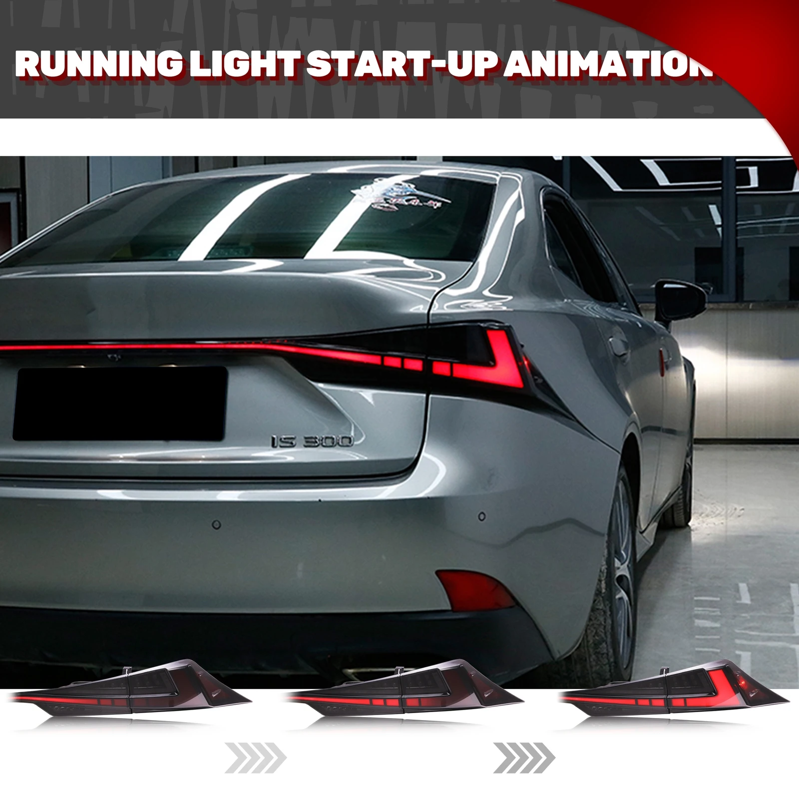 LED Tail Lights for Lexus IS250 IS350 IS200t IS300 3IS ISF 2014-2020 Dynamic Animation Sequential Blinker Rear Lamps Assembly