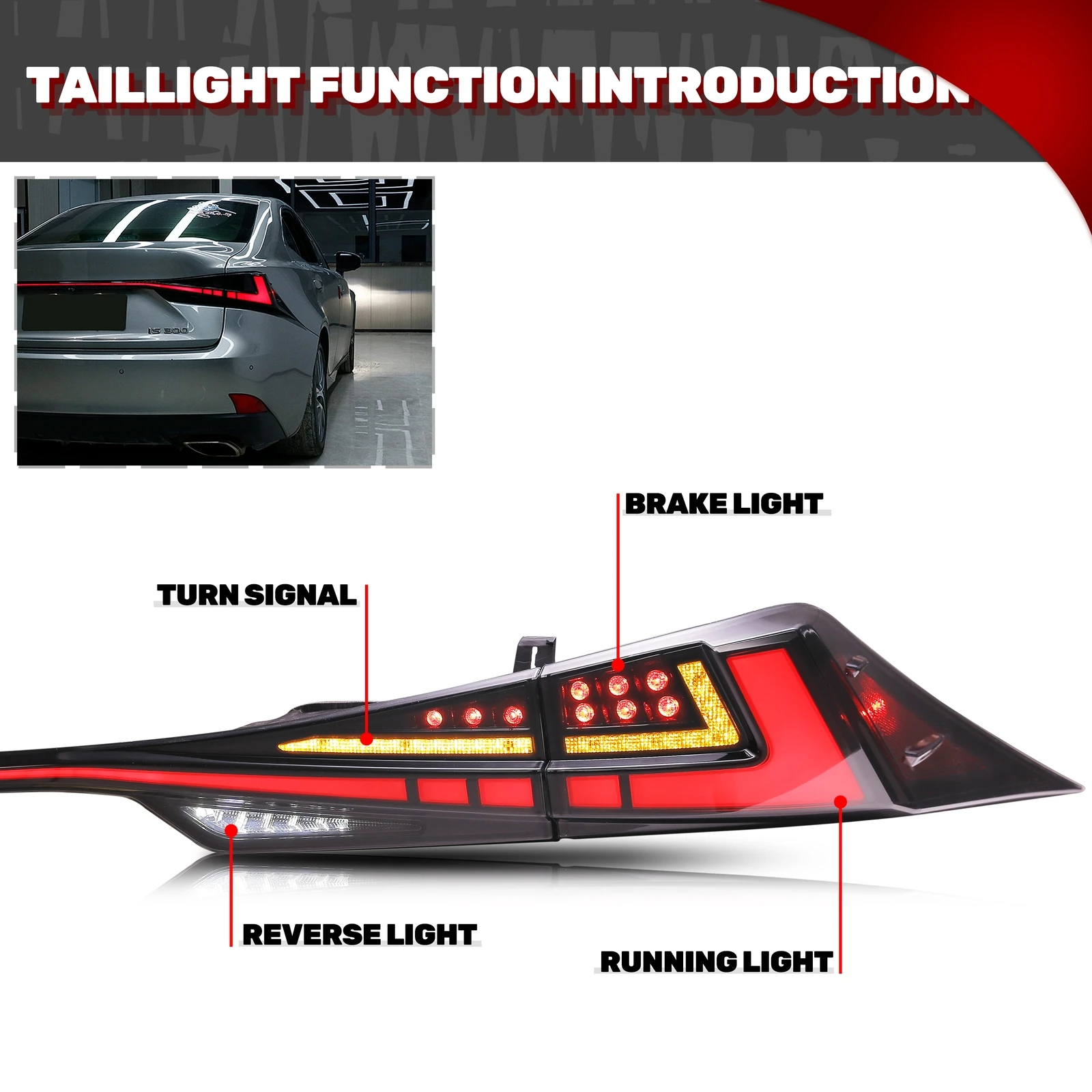 LED Tail Lights for Lexus IS250 IS350 IS200t IS300 3IS ISF 2014-2020 Dynamic Animation Sequential Blinker Rear Lamps Assembly