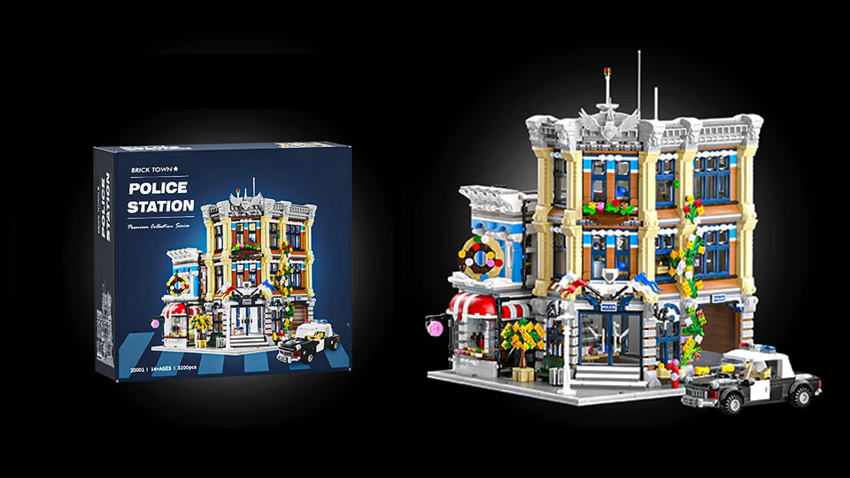 Town Police Station House Modular Buildings Blocks City View Apartment Store Architecture Brick Model Kit Adult Kid Gift 3111PCS