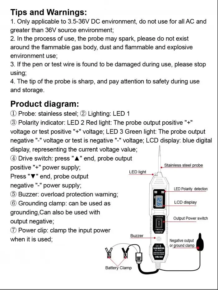 The Newest Electric Circuit Tester CNBJ-823 Automobile Electrical System Tester With Power Switch Vehicle Diagnostic Tool