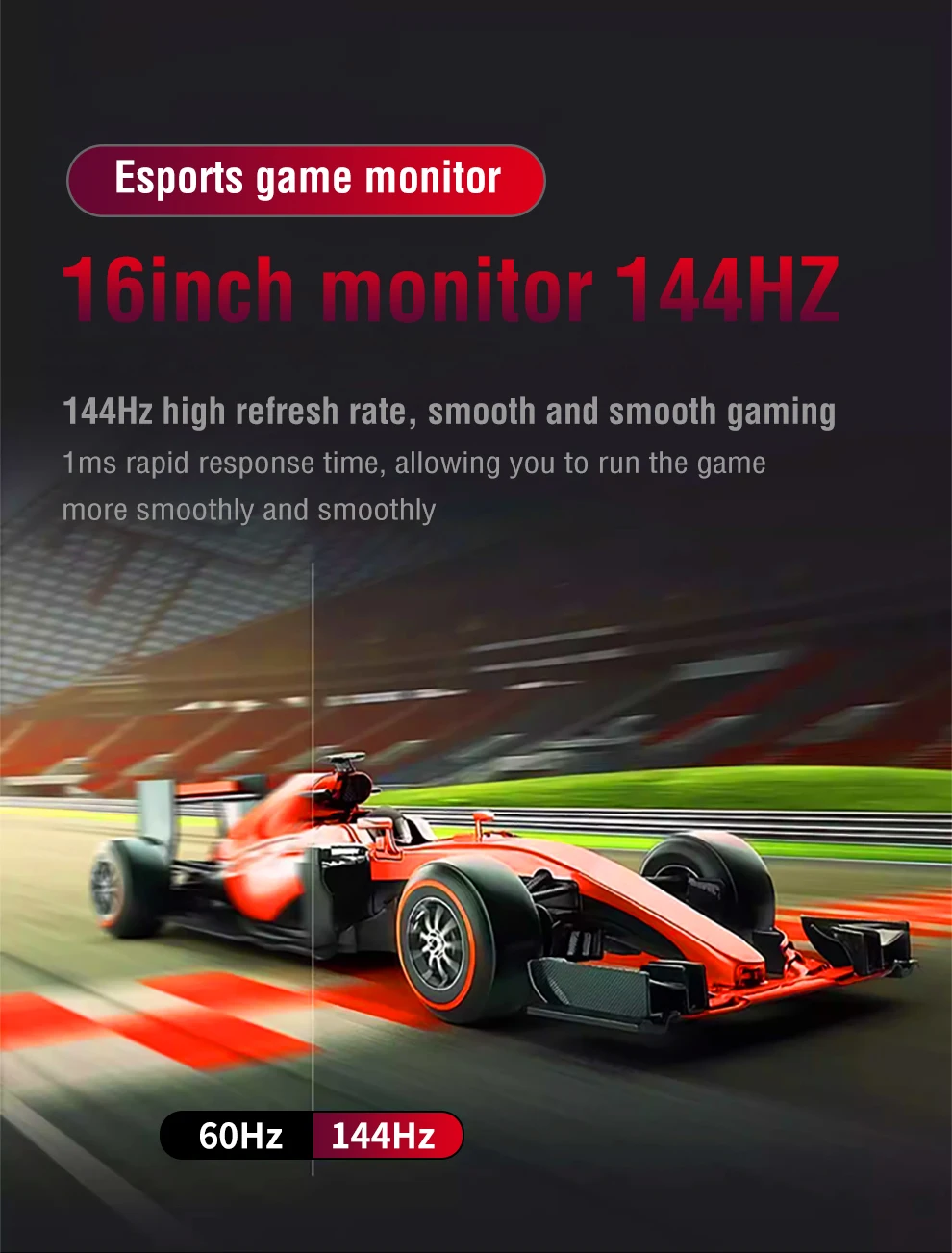 16 inch Portable Monitor 144Hz HDR IPS Gaming Monitor USB TYPE C HDMI for Phone Laptop Desktop Switch PS4 XBOX