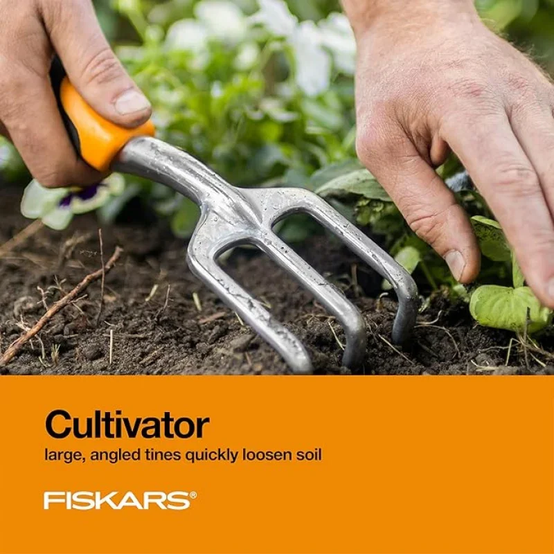 Heavy Duty 3-Piece Garden Tools, Magnesium Alloy with Centimeter Scale, Soft Grip Handle Reduces Fatigue, for Yard Work
