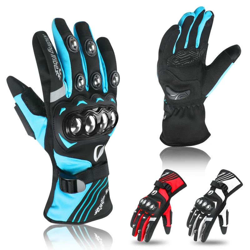 Waterproof Warm Winter Motorcycle Riding Gloves for Men And Women Touchscreen Compatible All-Season Padded Bicycle Cycling Gloves