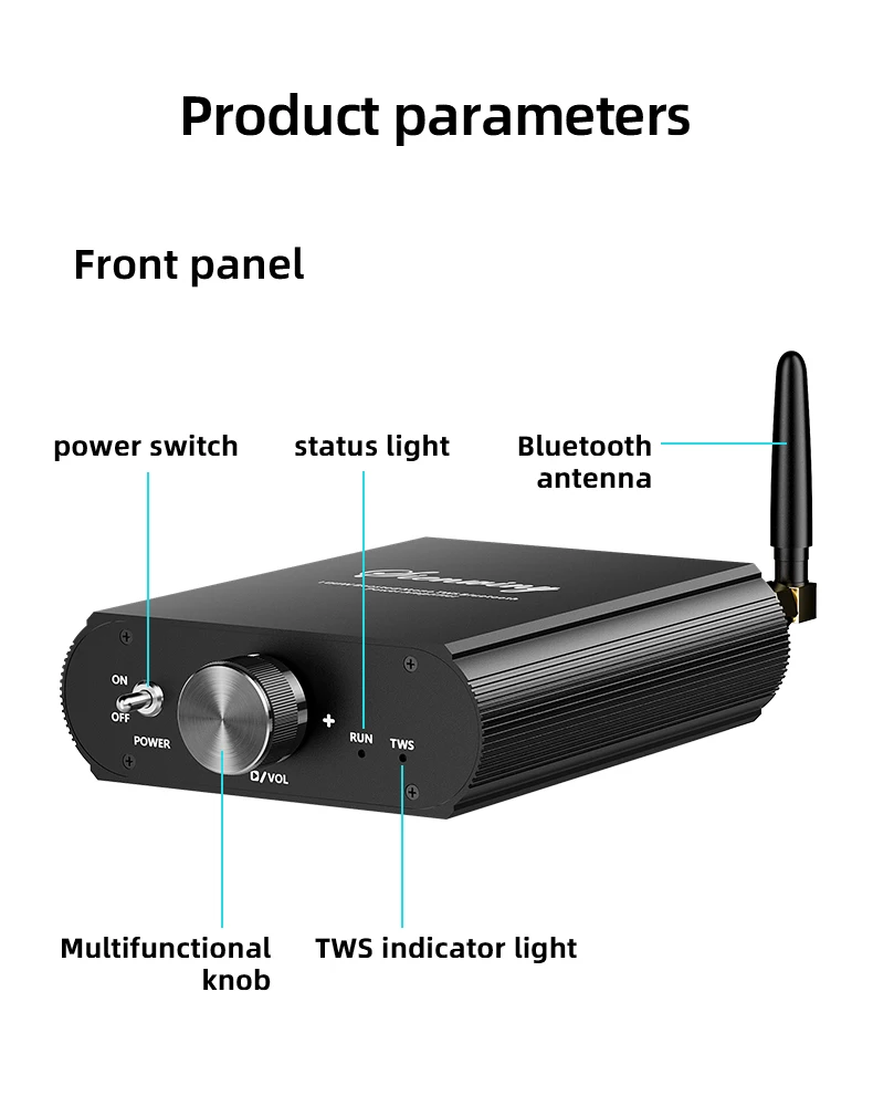 Docreate YS-T100W TPA3116 Bluetooth 5.3 Mono Amp with APP Control 12-24V Boost Mini Audio Amplifier For Outdoor PC Subwoofer US