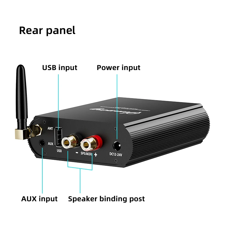 Docreate YS-T100W TPA3116 Bluetooth 5.3 Mono Amp with APP Control 12-24V Boost Mini Audio Amplifier For Outdoor PC Subwoofer US