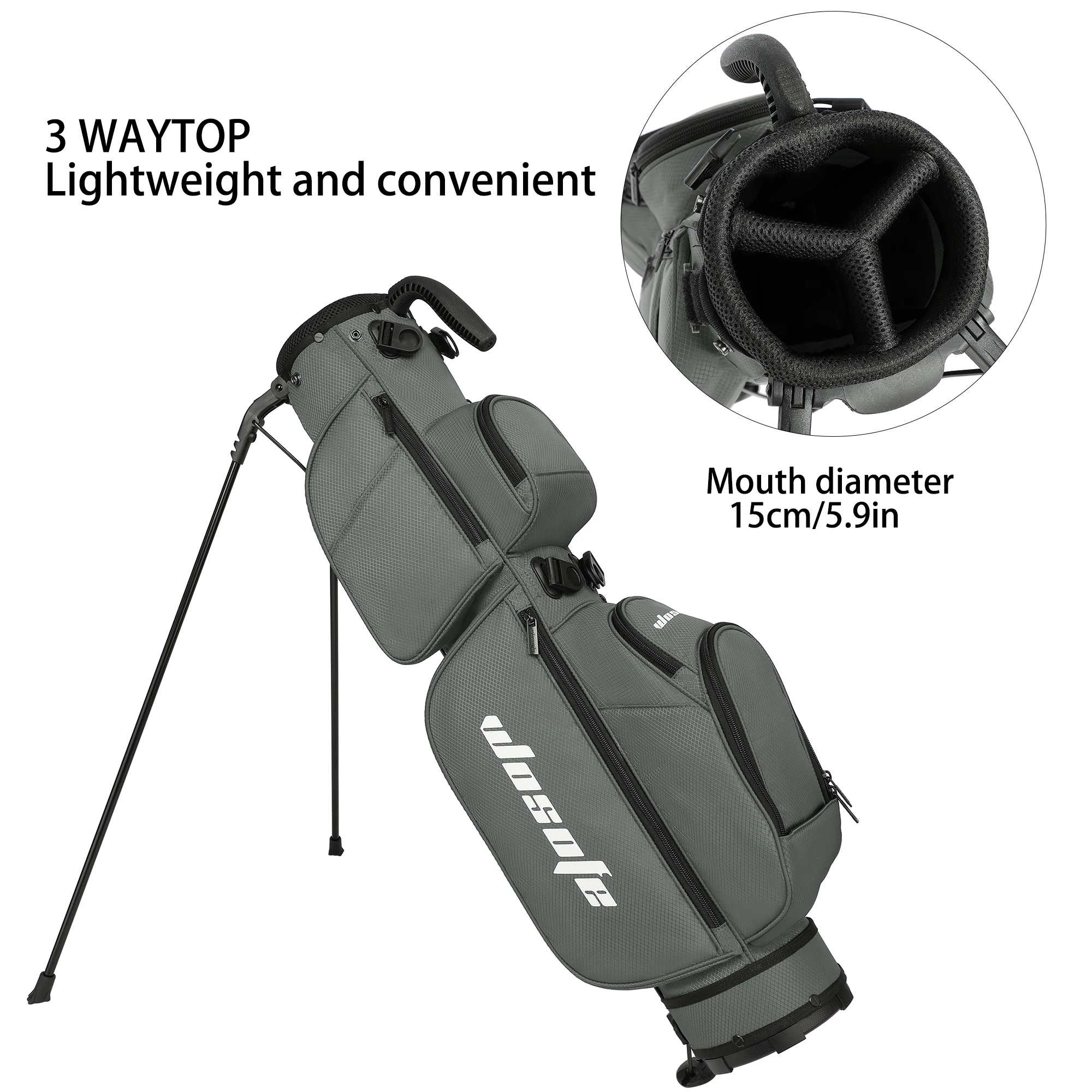 3-Way Dividers, Fits 5-9 Clubs - Small Sunday Lightweight Golf Stand Bag - for Men & Women, Par 3, Driving Range & Executive