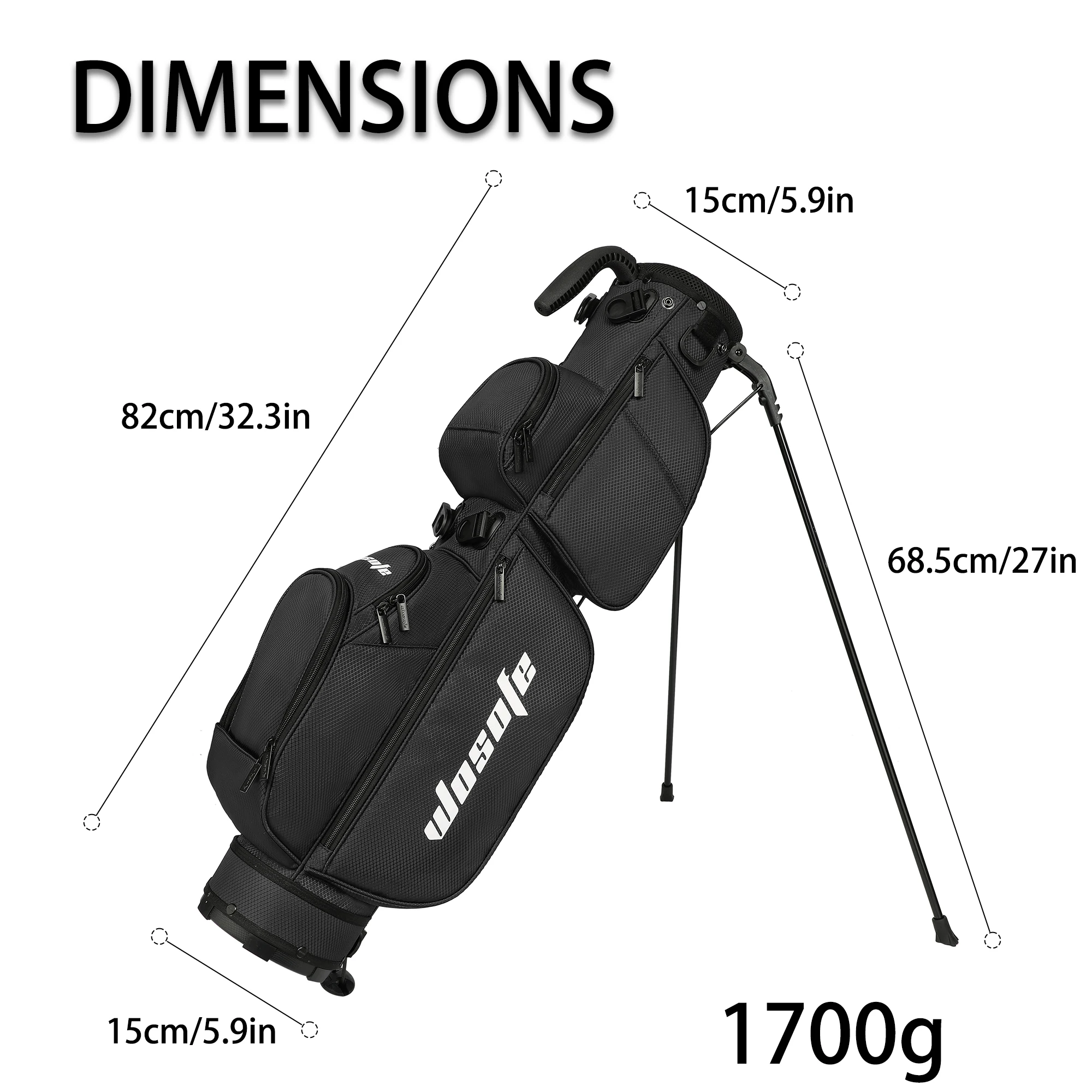 3-Way Dividers, Fits 5-9 Clubs - Small Sunday Lightweight Golf Stand Bag - for Men & Women, Par 3, Driving Range & Executive