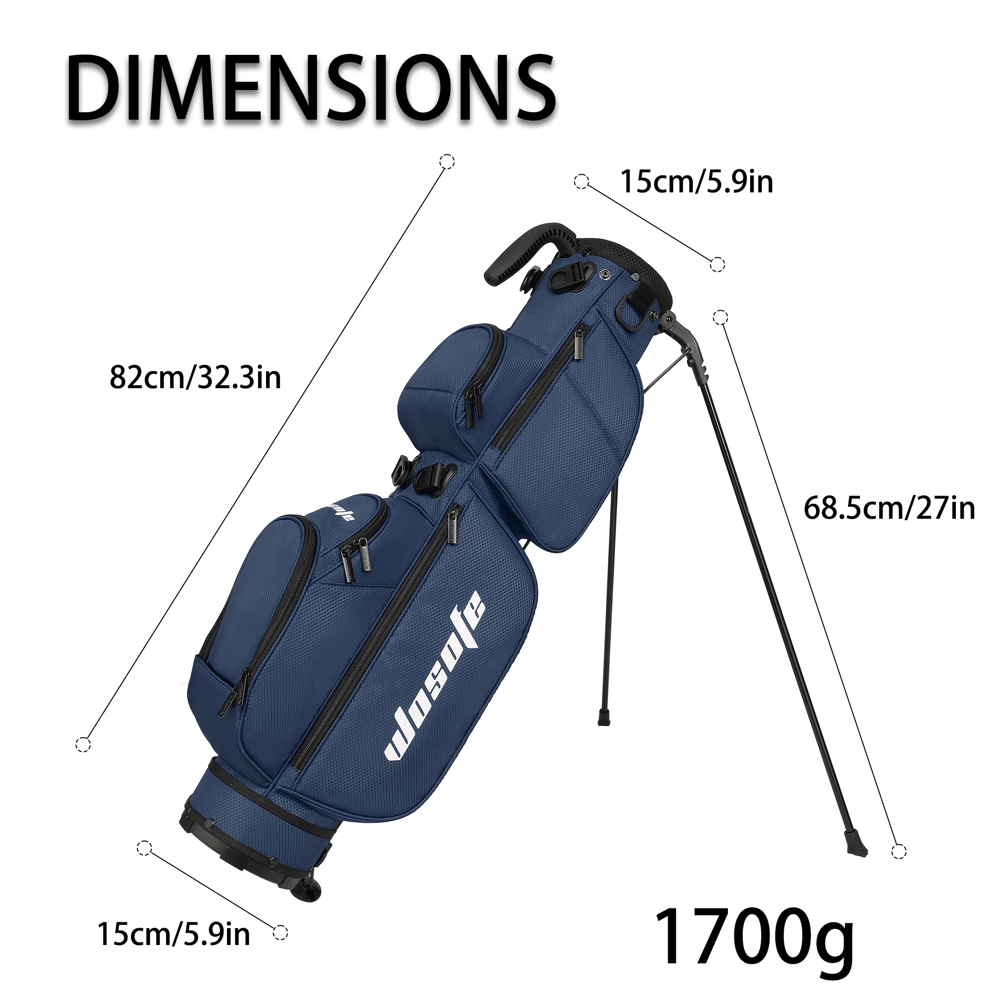 3-Way Dividers, Fits 5-9 Clubs - Small Sunday Lightweight Golf Stand Bag - for Men & Women, Par 3, Driving Range & Executive