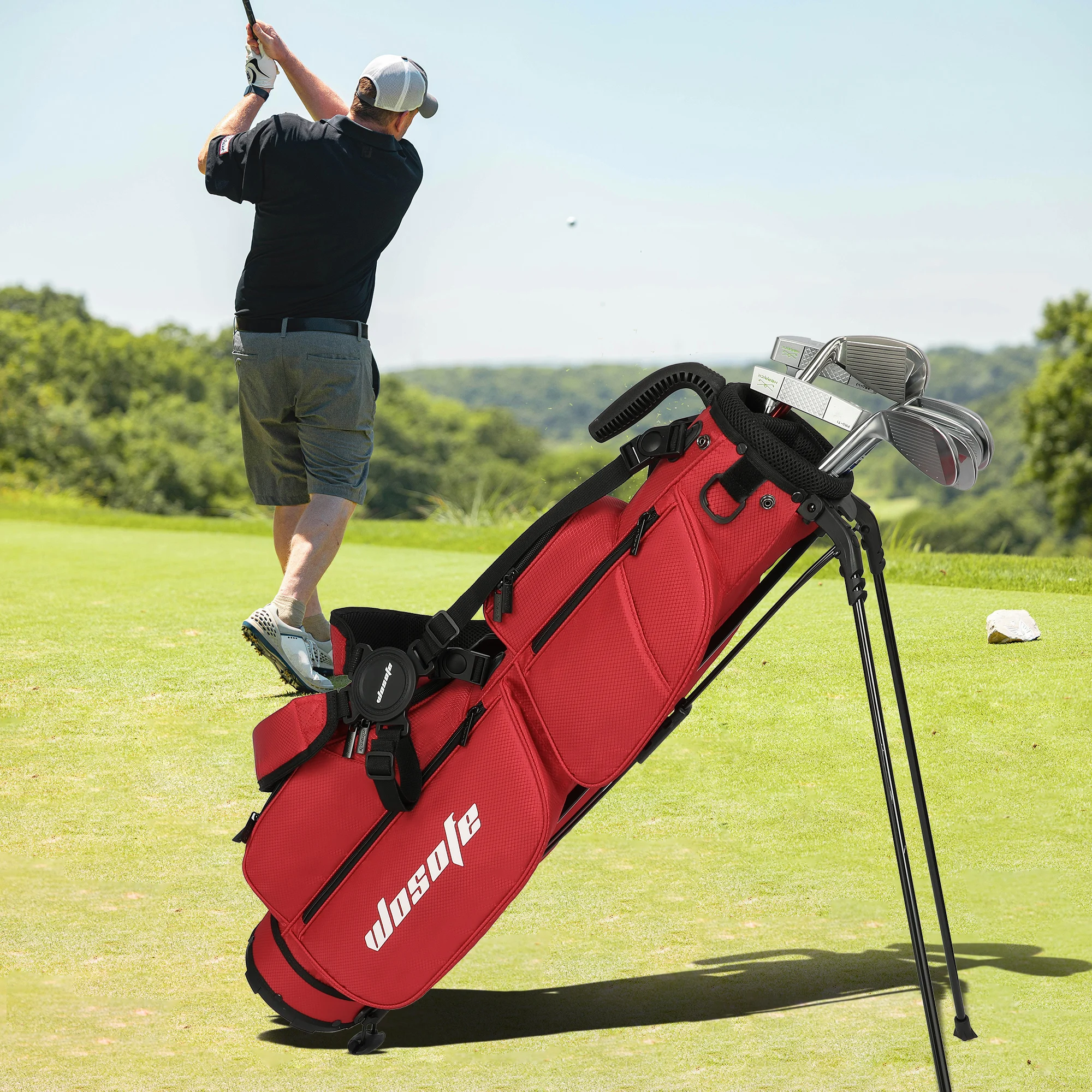 3-Way Dividers, Fits 5-9 Clubs - Small Sunday Lightweight Golf Stand Bag - for Men & Women, Par 3, Driving Range & Executive