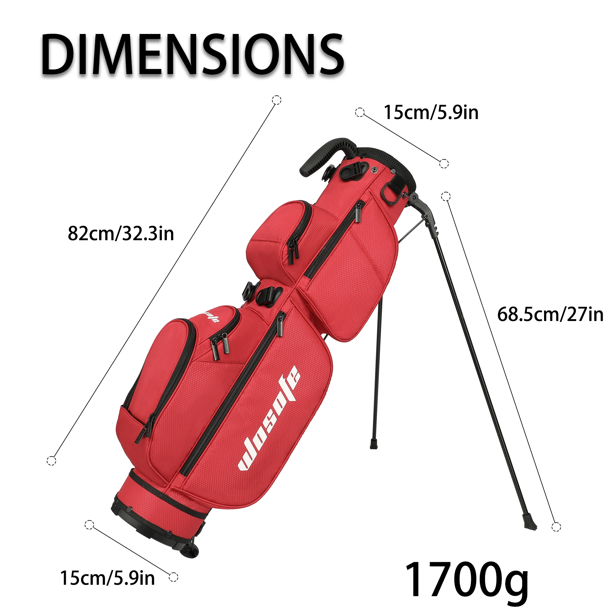3-Way Dividers, Fits 5-9 Clubs - Small Sunday Lightweight Golf Stand Bag - for Men & Women, Par 3, Driving Range & Executive