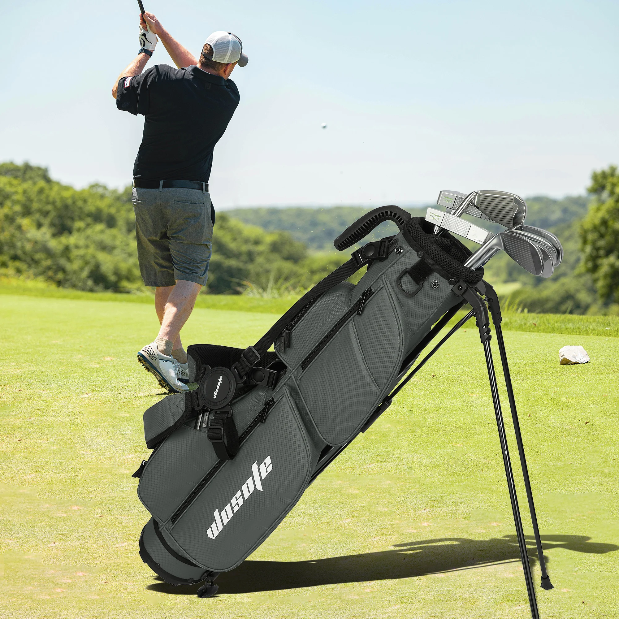 3-Way Dividers, Fits 5-9 Clubs - Small Sunday Lightweight Golf Stand Bag - for Men & Women, Par 3, Driving Range & Executive