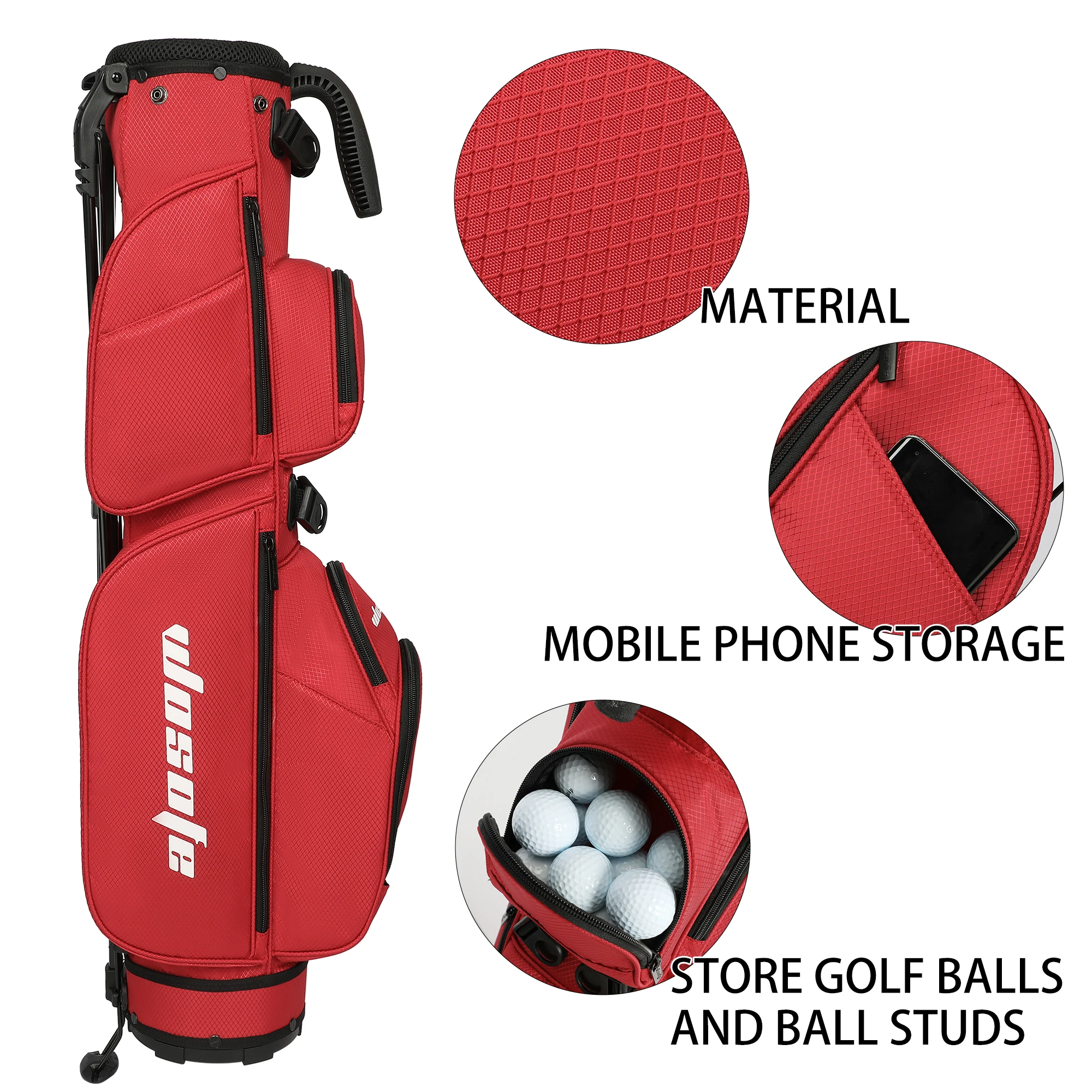 3-Way Dividers, Fits 5-9 Clubs - Small Sunday Lightweight Golf Stand Bag - for Men & Women, Par 3, Driving Range & Executive