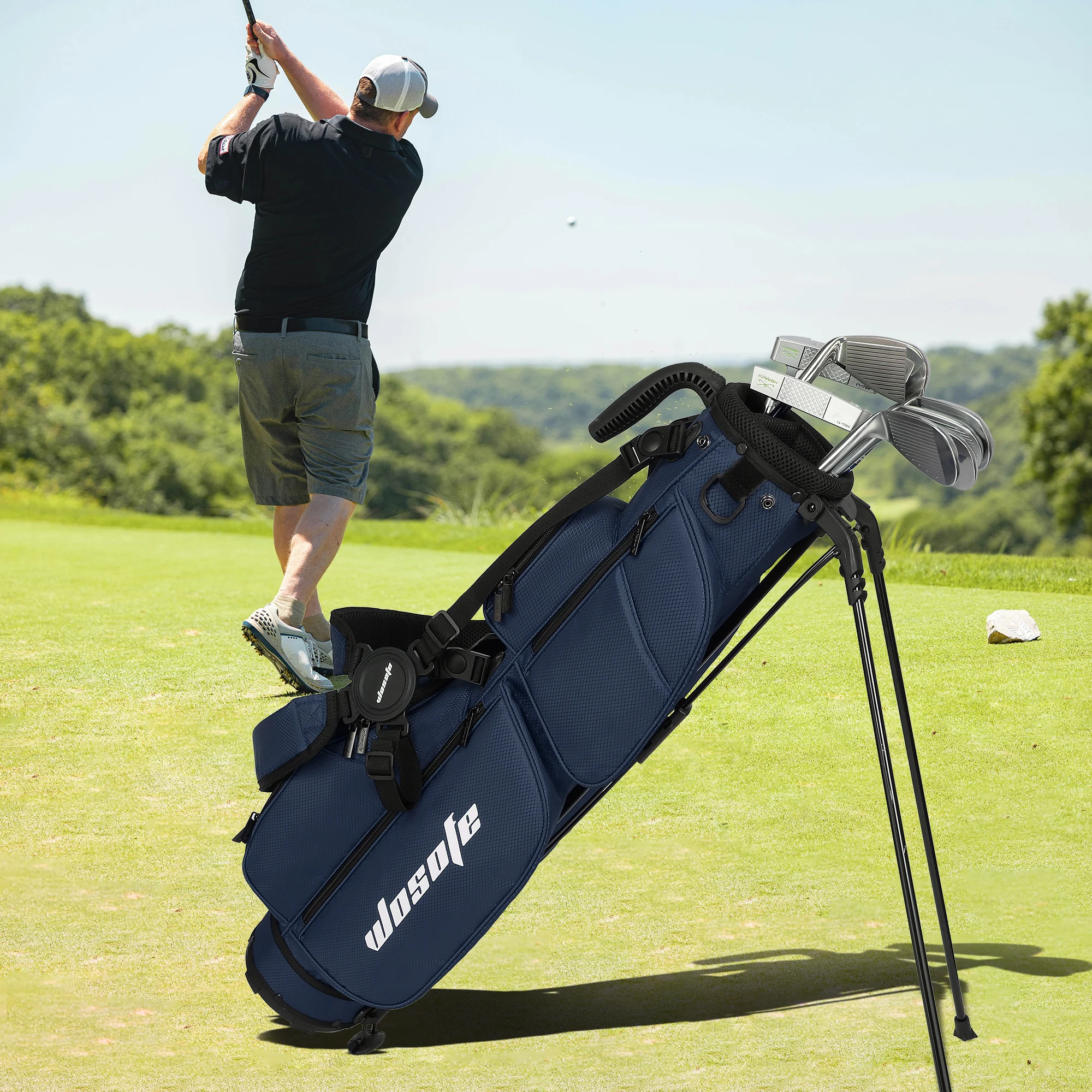 3-Way Dividers, Fits 5-9 Clubs - Small Sunday Lightweight Golf Stand Bag - for Men & Women, Par 3, Driving Range & Executive