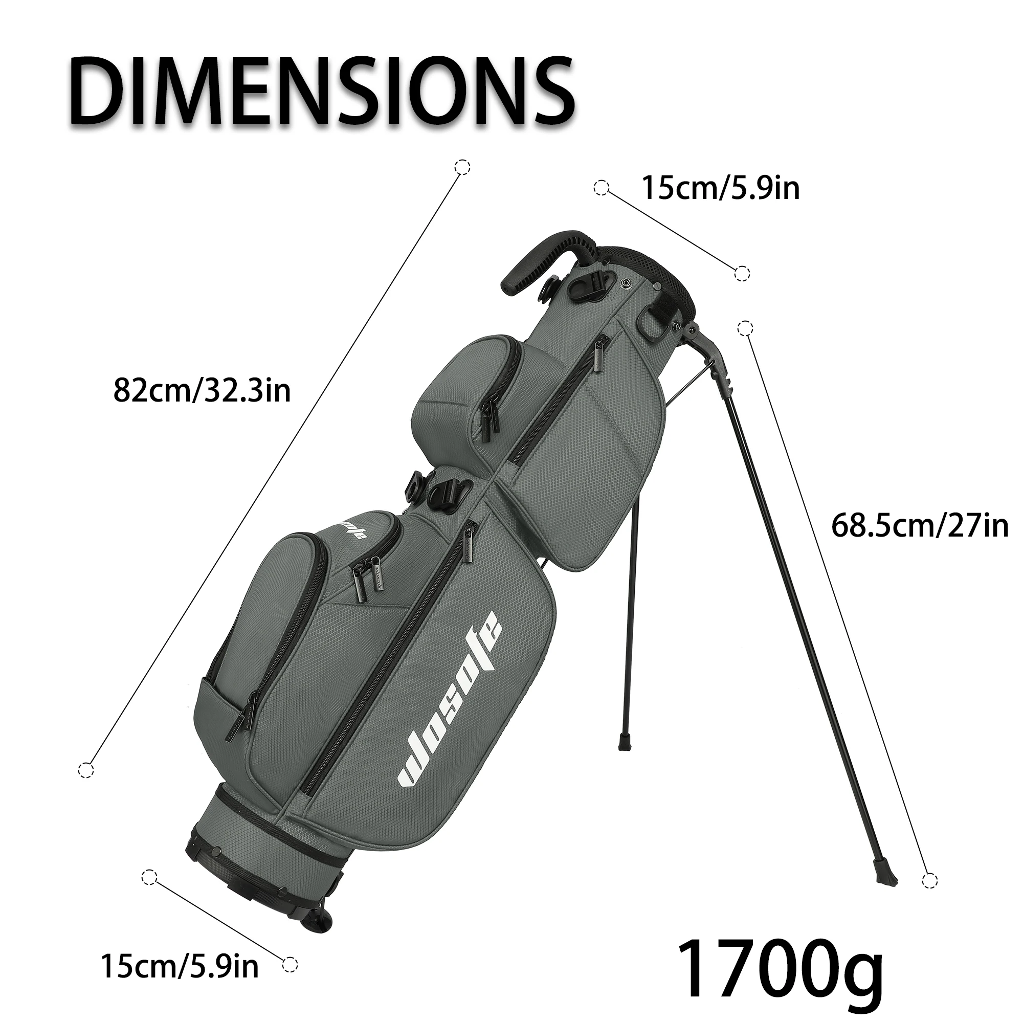 3-Way Dividers, Fits 5-9 Clubs - Small Sunday Lightweight Golf Stand Bag - for Men & Women, Par 3, Driving Range & Executive