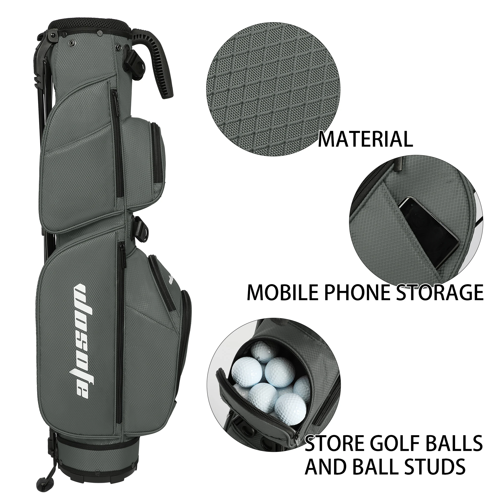 3-Way Dividers, Fits 5-9 Clubs - Small Sunday Lightweight Golf Stand Bag - for Men & Women, Par 3, Driving Range & Executive