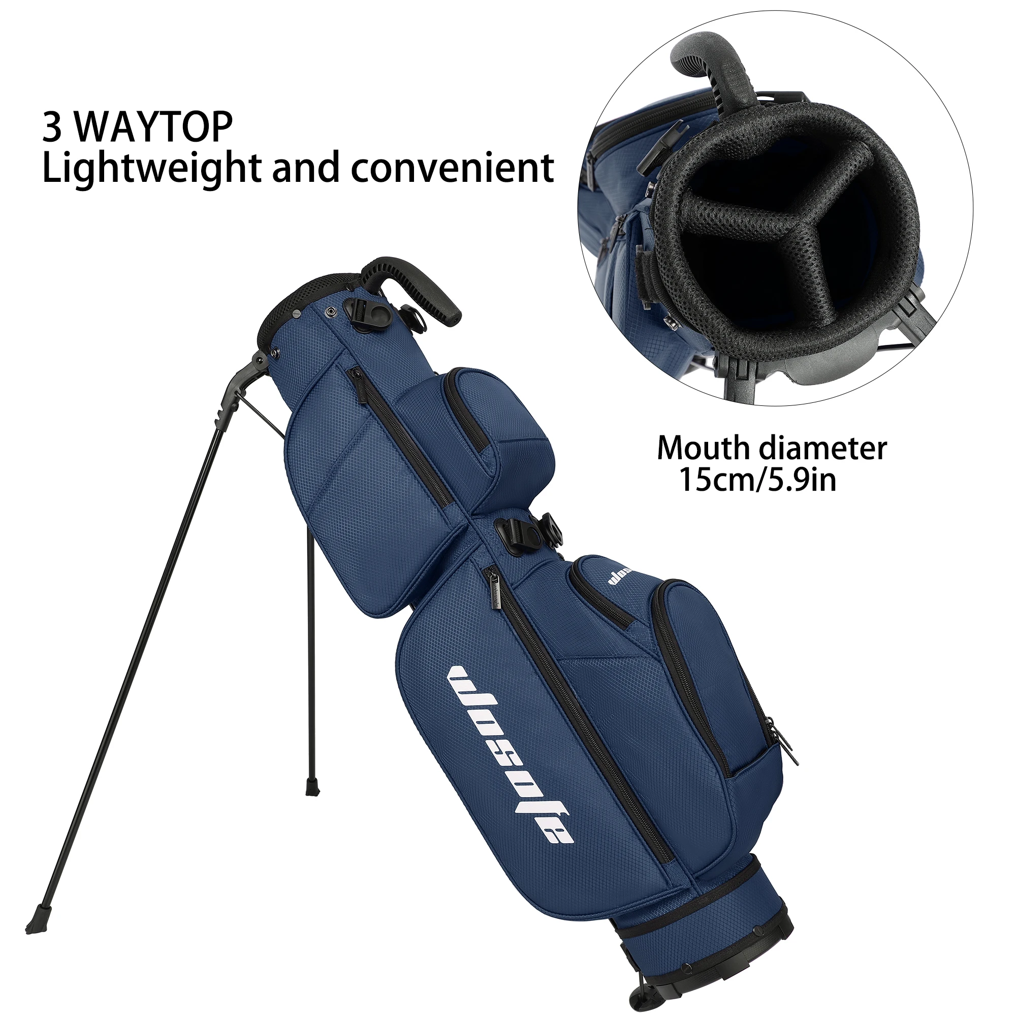 3-Way Dividers, Fits 5-9 Clubs - Small Sunday Lightweight Golf Stand Bag - for Men & Women, Par 3, Driving Range & Executive