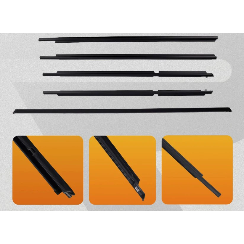 5Pcs Door Weatherstrip Window Moulding Trim Seal Belt Kit For Toyota 4Runner 2003~2009 Black Window Rubber Trim Car Weatherstrip