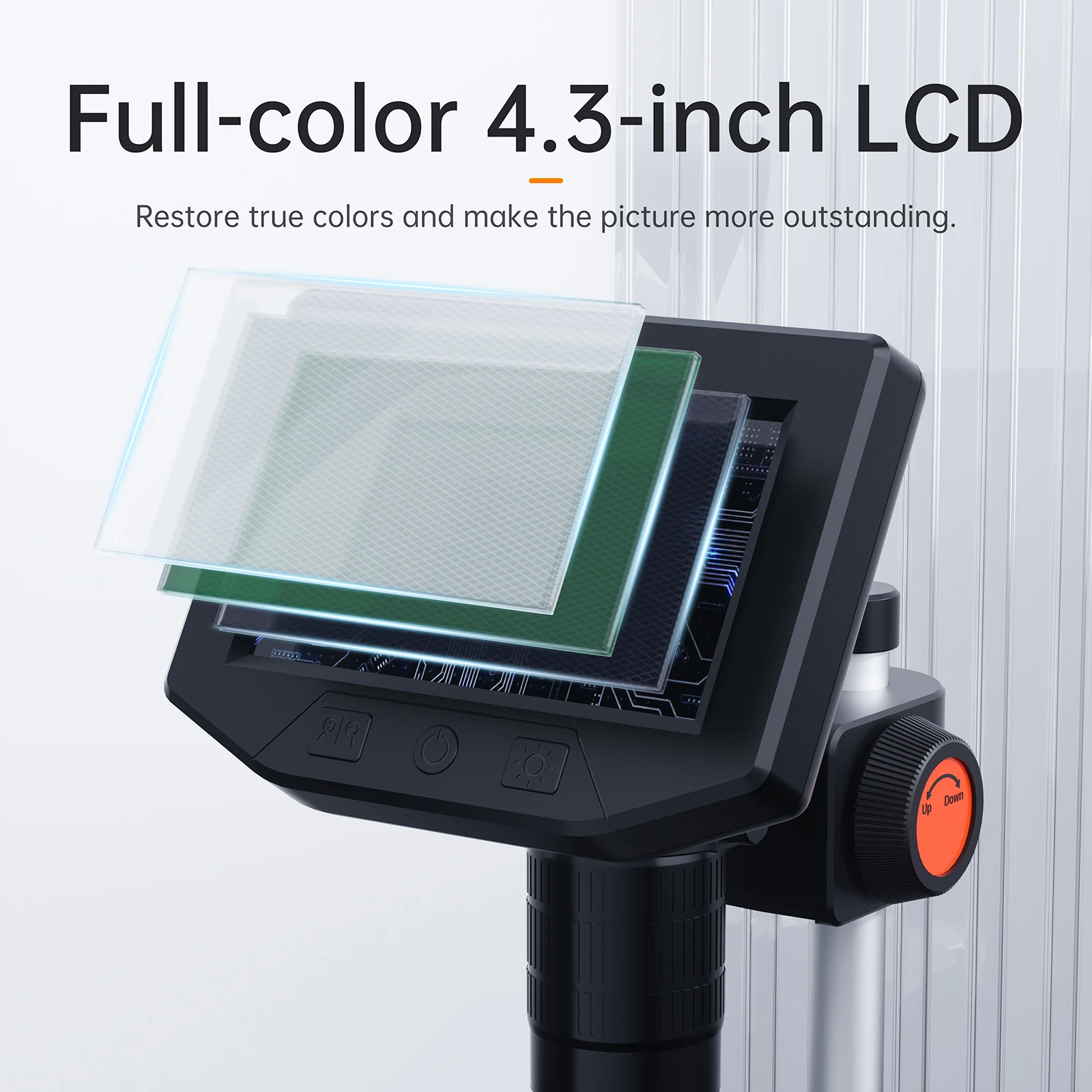4.3 Inch LCD Digital Microscope 1000X Zoom 1080P HD Video Microscope With 8 LED Linght Portable USB Microscope For Soldering PCB