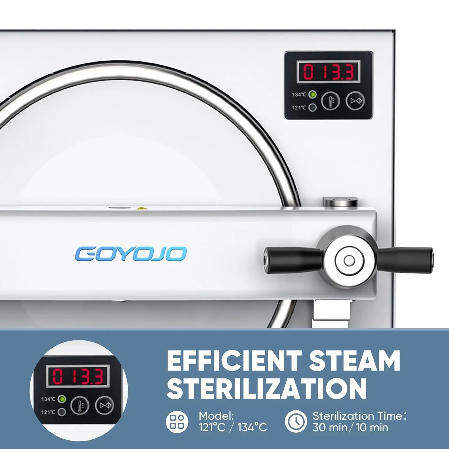 18L Autoclave Sterilizer High Pressure Steam Machine for Dental Lab Salon Professional Stainless Steel Equipment with 3 Trays
