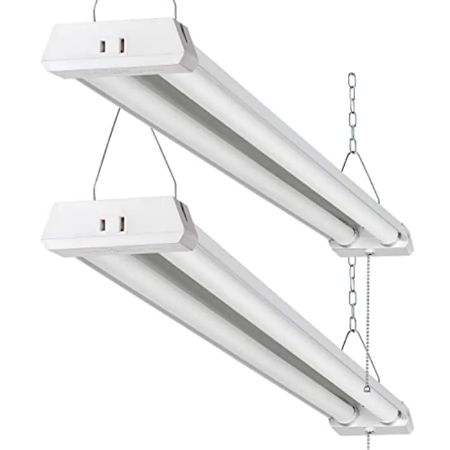 4FT Linkable LED Shop Light for Garages, 42W 4800LM 5000K Daylight Led Shop Lights, Ceiling Light with Pull Chain ON/Off,Linear